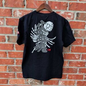 Hikeshi Spirit Graphic T-Shirt Mens Large Japanese Kanji Fireman Streetwear